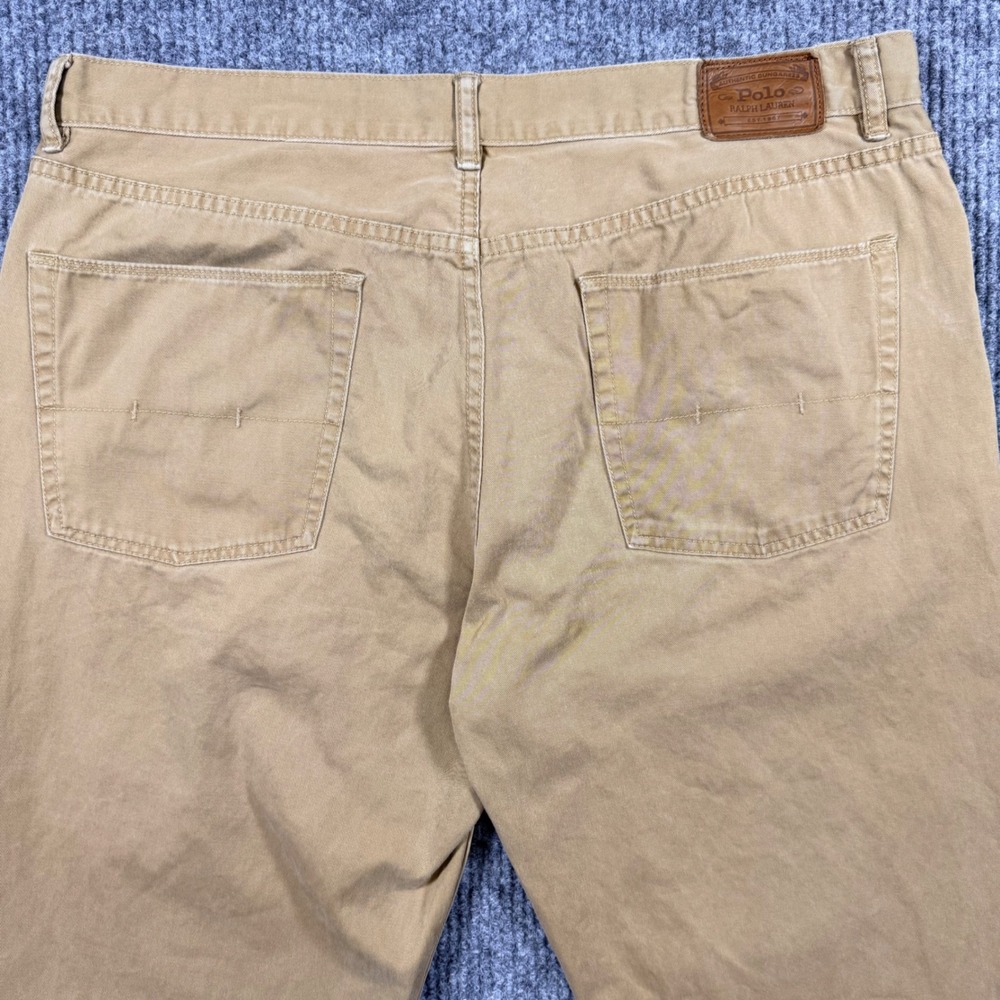 Polo Ralph Lauren Mens Tan Khaki Authentic Dungarees Straight Leg Pants 38x30 - Picture 9 of 11